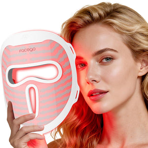Cordless Red Light Mask for Face, 7+1 Colors Red Light Face Mask, Ergonomic Design red-light Facial Mask Rechargeable Skin Care Device for Home & Travel
