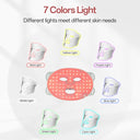 Red Light Mask - 7 Colors Red Light Mask for Face, Facial Skin Care Device with Remote Control, Ergonomic Design and Portable for Home