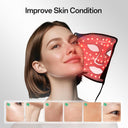 Red Light Therapy Mask for Face and Neck - Facial Skin Care Device, Portable, Lightweight, Rechargeable and Ergonomic Design for Home (Black)