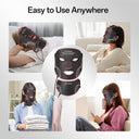 Red Light Therapy Mask for Face and Neck - Facial Skin Care Device, Portable, Lightweight, Rechargeable and Ergonomic Design for Home (Black)